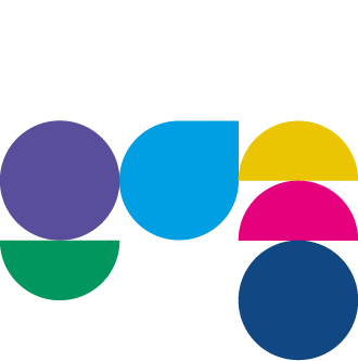 Decorazioni colorate di cerchi e semicerchi